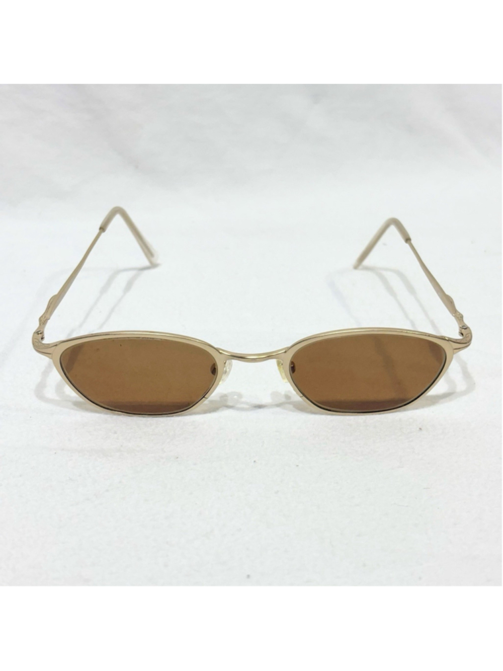 Vintage Europa Eyewear SH-53 MG Gold Metal Brown Lens Sunglasses Y2K Retro 90s